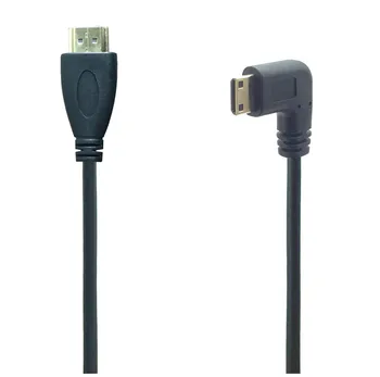 0,5 M 90 Stopinj Mini HDMI (združljiv s HDMI Moški M/M, Priključek za Kabel V1.4 Za DSLR Kamero LCD Monitor