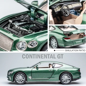 1:24 Bentleys Continental GT Zlitine Modela Avtomobila Diecasts Kovinski Igrača Avto Model Visoke Simulacije Zvok, Svetloba Zbirka Otroško Darilo