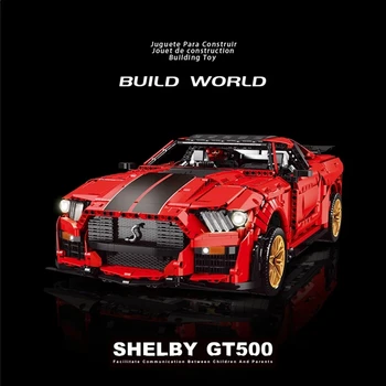 1:8 Scale Shelby GT500 Super Racing Avto Gradnike Modela Znanih Hitrost Vozila Opeke MOC Ustvarjalne Igrače Za Otroke Darila