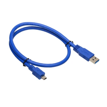 10pin Mini USB 3.0 Kabel usb SuperSpeed USB 3.0, Modri Kabel - Tip A-Moški-Mini-B 10-Pin Moški - 1 Meter (3 Feet) - Okrogla Modra Slike 2