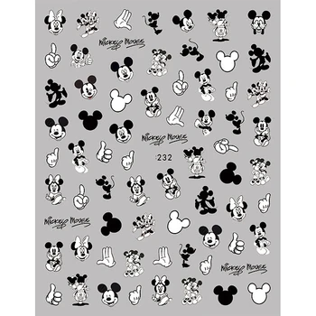 1PCS Strip Disney Mickey Mouse Mickey Minnie Nohte, Nalepke, Levji Kralj Roza Leopard Nohtov Drsnik Donald Duck Nohtov Lepoto Slike 2