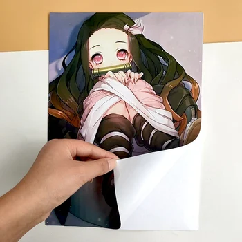 2 Kom/Set Anime Demon Slayer Kimetsu Ne Yaiba Kul Retro Poster Tiskanje Kraft Papir, Kraft Papir Wall Art Sobi Doma Dekor