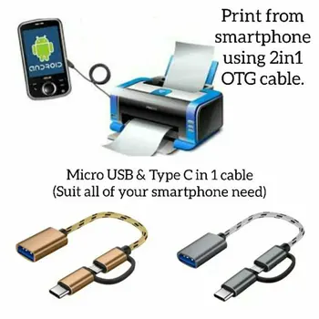 2 V 1 Tip-C + Micro USB OTG Moški Na USB Adapter Priključek Pretvornik OTG USB Za Android Pametni Telefon Slike 2