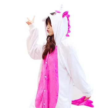 2019 Halloween Odraslih Unicornio Kigurumi Cosplay Ženski Kostum Obleko Jumpsuit Obleka, Ženske Onesie Roza Samorog Hoodie Pižami