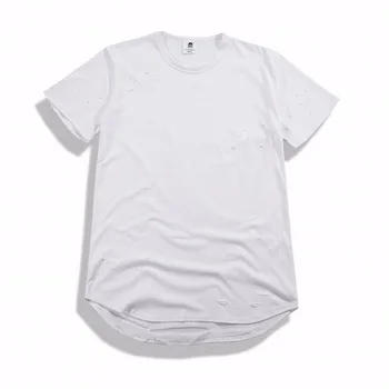 2019 Najnovejši Modni podaljša t-shirt tee Trakov Ekstra Dolgo Visok DOLG VISOK Srajce Kanye West Mens T-Majice S-XXL Slike 2