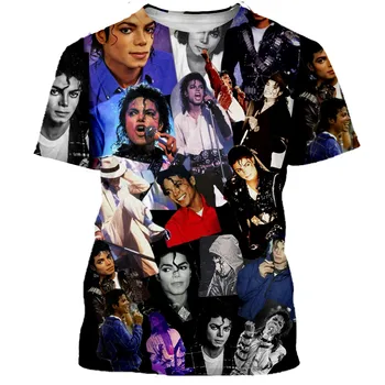 2021 Klasičnih Enega kosa Michael Jackson T-shirt za Moške in Ženske 3D Natisnjeni T-shirt Hip-hop Ulične Poletje Priložnostne Vrh Slike 2