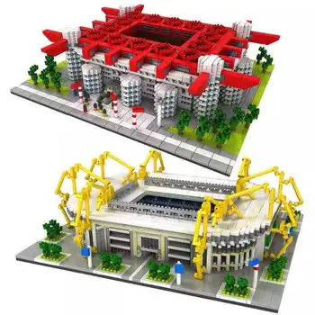2021 Mini Znane Arhitekture Nogometnem gradniki Nogomet Camp Nou Signal Iduna Park Model opeke Igrače za otroke