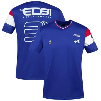2021Summer Novih Kakovostnih Navijačev Modri In Črni Dihanje Tshirt Kratka Sleeved Majico španski Alpe F1 Team Moda Dirke Alonso Slike 2