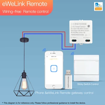 2022 EWeLink BASIC-2.4 G Smart Stikalo za Spremembo Modul RM 2.4 G Bth APP Remote Control Seznanjanje Glasovni Nadzor Pametni Dom Slike 2