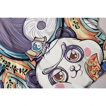 2022 Japonski Anime Panda Kimono Hlače Nastavite Jopico Cosplay Majica Bluzo za Ženske Yukata Poletje Plaža Haori Tradicionalna Oblačila Slike 2