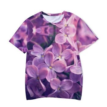 2022 Pomlad Moški Ženske Udobno T-shirt Svetlo Rožo In Lepo Pokrajino 3D Print Tee Priložnostne Modni Ženski O-Vrat Vrhovi Slike 2