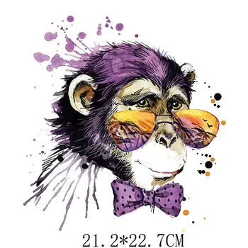 21.2x22.7 cm Risanka Opica Živali Železa Na Obliži Za DIY Prenos Toplote Oblačila T-Shirt Termalne Nalepke za Dekoracijo Tiskanje