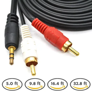 3.5 mm Moški Jack na 2 RCA AV Moški Stereo Glasbe, Audio Kabel za AUX Kabel za Mp3 Pod Telefon, TV Zvok Zvočniki 1,5 M/3M/5M/10M