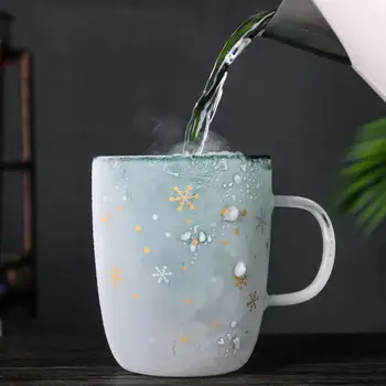 300 ML Dvojno Višeslojno Anti Oparine Stekla Božično Drevo Zvezdnato Nebo Kave Vrč Toplotne Izolacije Zajtrk Mleko Pokal Otrok Darilo