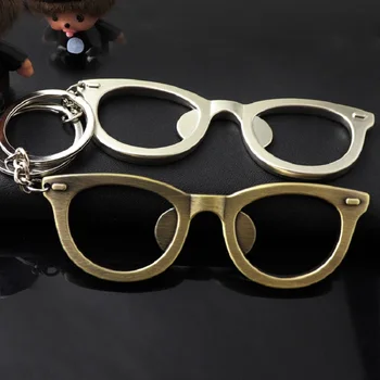 3D očala keychain ključ prstan odpirač za steklenice, ključnih verige ključa imetnika visoke kakovosti ustvarjalne portachiavi llaveros hombre vrečko čar