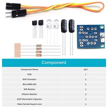 4-Delni Set 5 mm LED Flash Komplet DIY Elektronskih Starter Kit PCB Vezje Varjenje Spretnosti, Učni Komplet Usposabljanje