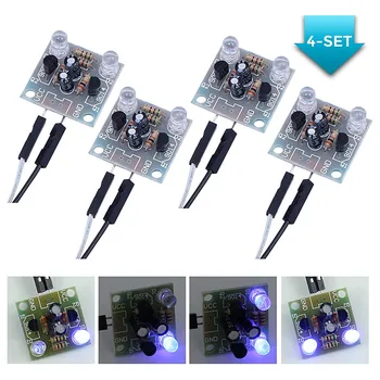4-Delni Set 5 mm LED Flash Komplet DIY Elektronskih Starter Kit PCB Vezje Varjenje Spretnosti, Učni Komplet Usposabljanje Slike 2