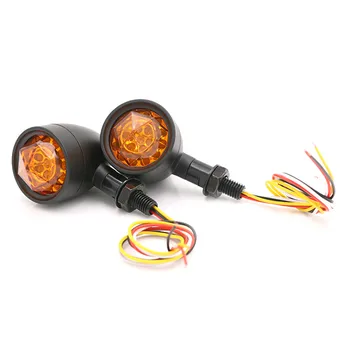 4 Žice motorno kolo, Retro Bullet Diamond Objektiv LED Obrnite Signalna Lučka Zavorne Luči luči za Plovec Chopper Umazanijo Kolo
