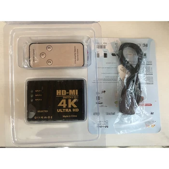 4K Mini 3 Vrata HD-MI Preklopnik HDMI je združljiv Splitter 4K*2K 3D Stikalo 3 v 1, iz Port Hub DVD HDTV Xbox, PS3, PS4 1080P Slike 2
