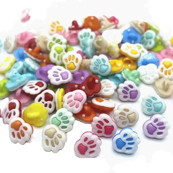 50pcs candy barve majhen medved šapa barvna risanka otrok plastičnih gumb otroška oblačila šivanje obrti 13mm*11 mm gumbi