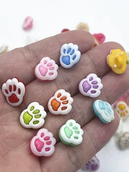 50pcs candy barve majhen medved šapa barvna risanka otrok plastičnih gumb otroška oblačila šivanje obrti 13mm*11 mm gumbi Slike 2