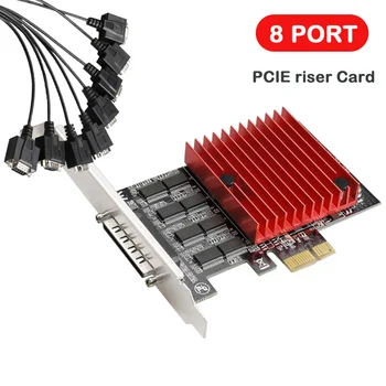 8 Vmesnik PCIE, da DB9 RS232 Serijski Port pci express x8 riser card Serijski port za Krmilnik Kartico Prilagodilnik Pretvornika z Heatsink Kabel