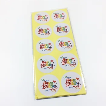 80Pcs/veliko Novih Mavrica Happy Birthday Krog Kraft Pečat Nalepke DIY Večfunkcijsko samolepilne Paket Darilni Embalaži Nalepk Slike 2