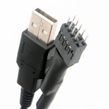 9pin Moški na Zunanji USB A Moški PC Mainboard Notranjih Podatkov Podaljšek Slike 2