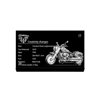 Akril zaslon stojalo blagovne znamke, ki je primerna za model 10269, Harley-Davidson, Fat Boy toy gradniki