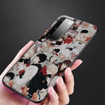 Anime Banana Ribe Silikonski Primeru Telefon Za Samsung Galaxy S22 Pro S20 S21 FE Ultra S10 Lite S8 S9 S10E S10 Plus Mehka Črni Pokrov