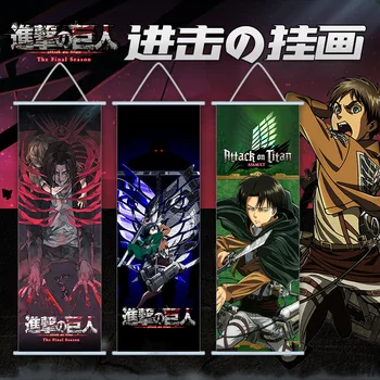 Anime Napad na Titan Plakati Obešanje Slik 70x30cm Hipi Steni Sliko Levi Visi Slikarstvo Shingeki Ne Kyojin Doma Dekor