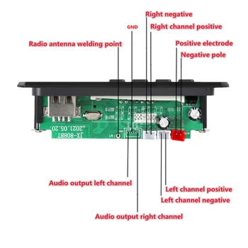 Avto Avdio USB TF FM Radio Modul za Brezžično Bluetooth 12V MP3, WMA Dekoder Odbor Podpira 2*3W Ojačevalnik z Daljinskim upravljalnikom Slike 2
