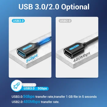 Banja USB Podaljšek USB 3.0 Moški-Ženski Kabel, USB 3.0 2.0 Podaljšek Podatki Kabel za Smart TV SSD PS4 Kabel USB Podaljšek