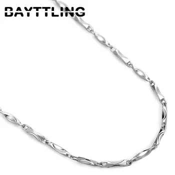 BAYTTLING 925 Sterling Silver Nova 18-palčna Ingot Verige Ogrlica Za Ženske, Modni Nakit Ogrlica Darilo Debelo