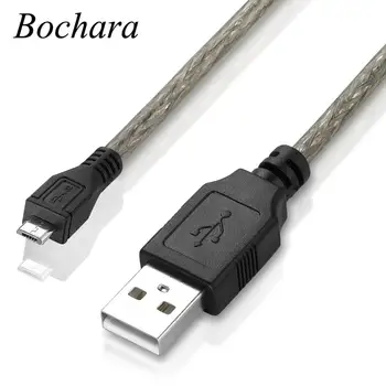 Bochara USB 2.0 Micro Podatkovni Kabel USB-A, da Mirco-B Dvojna Zaščita(Folija+Pleteni) Pregledno Black 1,5 m 3m, 5m in 10m Slike 2
