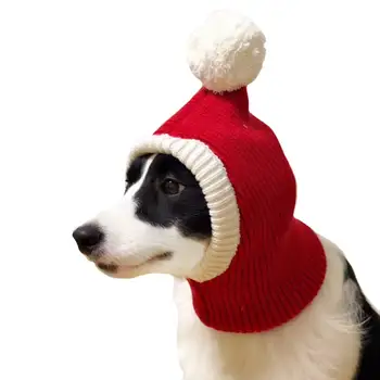 Božič Dog Klobuk Kostum za Velike Srednje Pes Tople Zimske Pasje Uho Klobuk Vratu Toplejše Glavo Zaščitnik