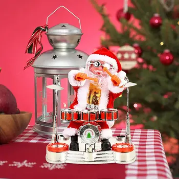 Božič Električni Glasbe Santa Claus Lutka Igrače Igra Drum Kit Dancing Santa Claus Plišastih Lutka Dekoracijo Okraski Božično Darilo