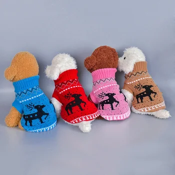Božič Elk Oblačila Za Pse, Pozimi Toplo Psi, Mačke Oblačila Za Hišne Pse Plašč, Jopica Psi Suknjič Chihuahua T-Shirt Pet Telovnik Slike 2