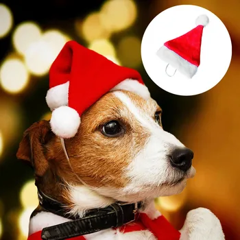 Božič pet klobuk Santa Claus klobuk majhen kuža, mačka, pes počitnice kostum klobuk naložen z Božično srčkan visoke kakovosti