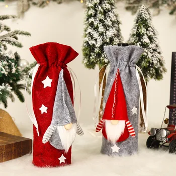 Božično Darilo Vrečko Imetnik Santa Claus Snežaka Vina, Steklenico Kritje Noel Božič Dekor za Dom 2022 Novo Leto je Dekor Mizi