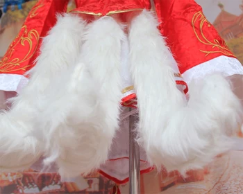 Brdwn Devet-Repo Fox Ženska Dinastije Ahri Cosplay Kostum Obleko Rep