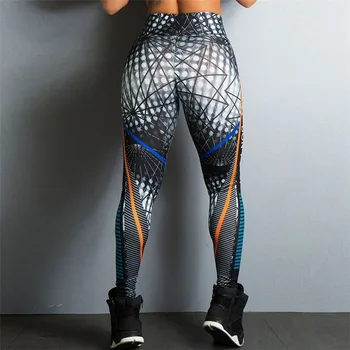 Brezplačna dostava Nova 3D Pismo Natisnjeno Ženske Fitnes Dokolenke Suh Visoko Elastični Pas Push Up Legging Uvježbavanje Hlače Leggins Slike 2