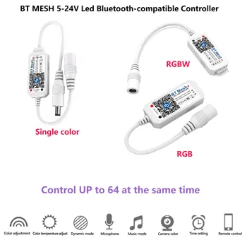 BT OČESA 5-24V Smart neiworking Led Bluetooth, združljiva Krmilnik Za 5050 2835 Eno Barvo/SCT/RGB/RGBW Trakovi, Žarnice, Žarnice Slike 2