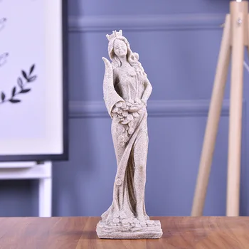 BUF 32 cm Peščenjak, Bela Boginja Bogastva Kip Smolo Obrti Doma Dekoracijo Kiparstvo Evropske Preprost Dekor Okraski, Darila