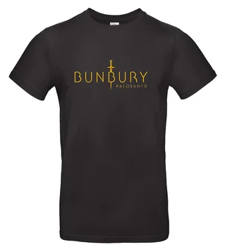 Bunbury rock junaki Premije, tišina T-majica v črno 190 grs zlato tiskanja Španija