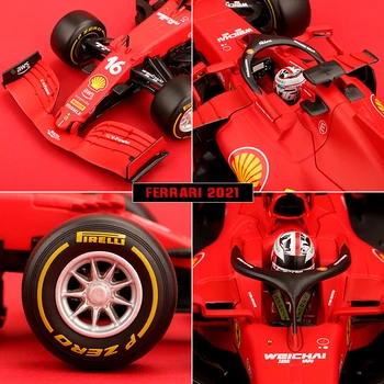 Burago 1:18 Nov slog Ferrari 2021 SF21- #55 #16 F1 avto model vlivanju model simulacije avto dekoracijo zbirka darilo igrača