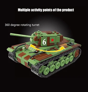 BZDA Vojaške WW2 Panther KV-1 Težki Tank gradniki Glavni Bojni Tank Vozila Model Opeke Igrače Za Otroka Darilo za Rojstni dan Slike 2