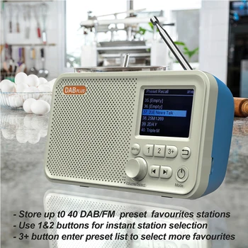 C10 za 2,4 palčni DAB DAB+ FM Digitalni Radio s Teleskopsko Anteno Barvni LCD-Zaslon Bluetooth, združljiva Oddajanje, Radio
