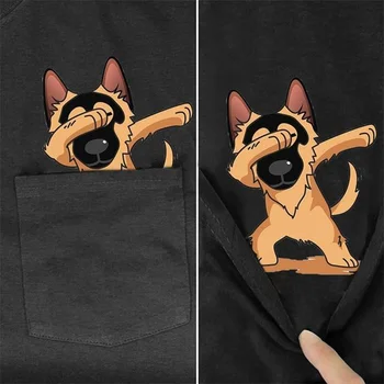CLOOCL Kul Čistega Bombaža T-Shirt Moda Poletje Žep Husky sredinec 3D Tiskano Majico Hip Hop Priložnostne Vrhovi Bombaž Tees