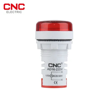 CNC 1PC AD16-22DV Mini Digitalni Indikator Voltmeter 22 mm AC 12-500V Tester Meter Zaslon LED Moč 5 Barvni Krog Slike 2